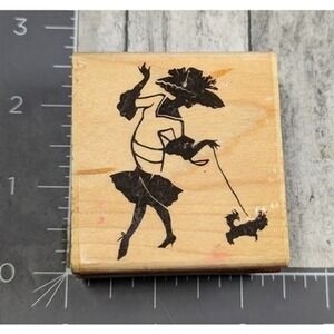 Stampendous Smoochie Poochie F1135 Lady Dog 2005 Rubber Stamp Wood #i102